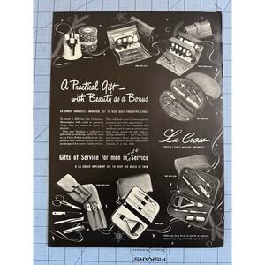 Vintage Print Ad 1942 La Cross Manicure Implements Gifts for Men in Service